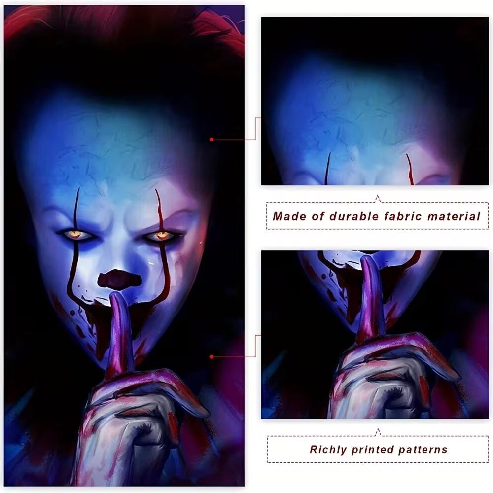 Halloween Banner Decorations Trick or Treat Scary Clown Door Frames Door Covers Background Scary Atmosphere Hanging Cloth