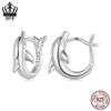 Avle S925 Sterling Silver Platinum-Plated Dolphin Earrings for Women - Style BSE881