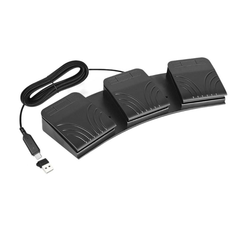 3 Key USB Foot Pedal Programmable Keyboards Action Mouse Commands for Gaming Factory Machine Operation
