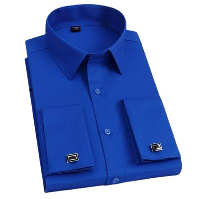 Pánská svatební košile Slim Fit s dlouhým rukávem, business košile s francouzskými manžetami a manžetovými knoflíčky, ideální pro formální banket