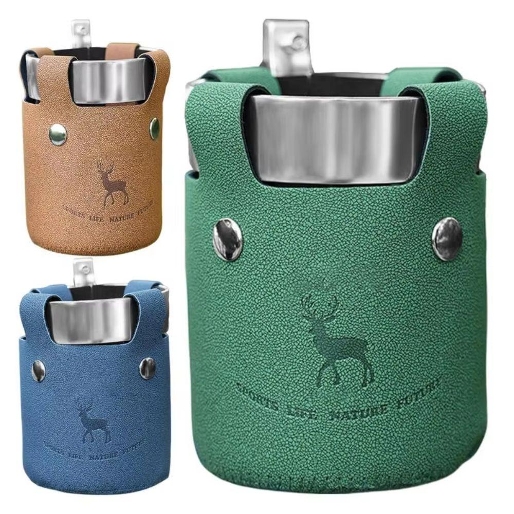 

Aluminum Cycling Water Bottle Cage Leather Material Metal Motorcycle Juice Holder Scooter кавовий