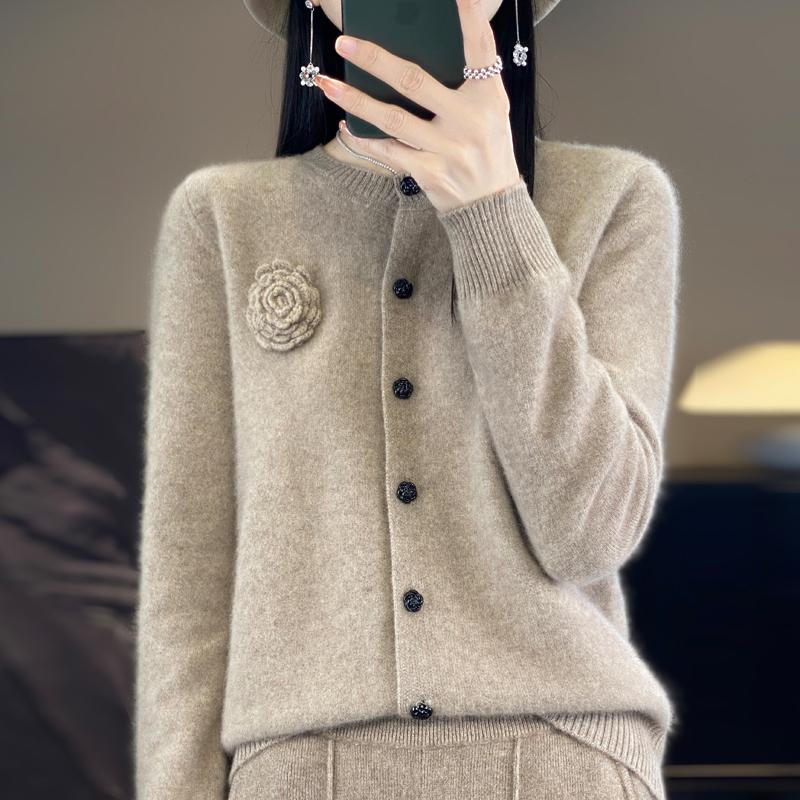 

Женский кардиган Qinghe Cashmere из 30% кашемира - Мягкий и теплый свитер из шерстяной смеси XXL коричневый