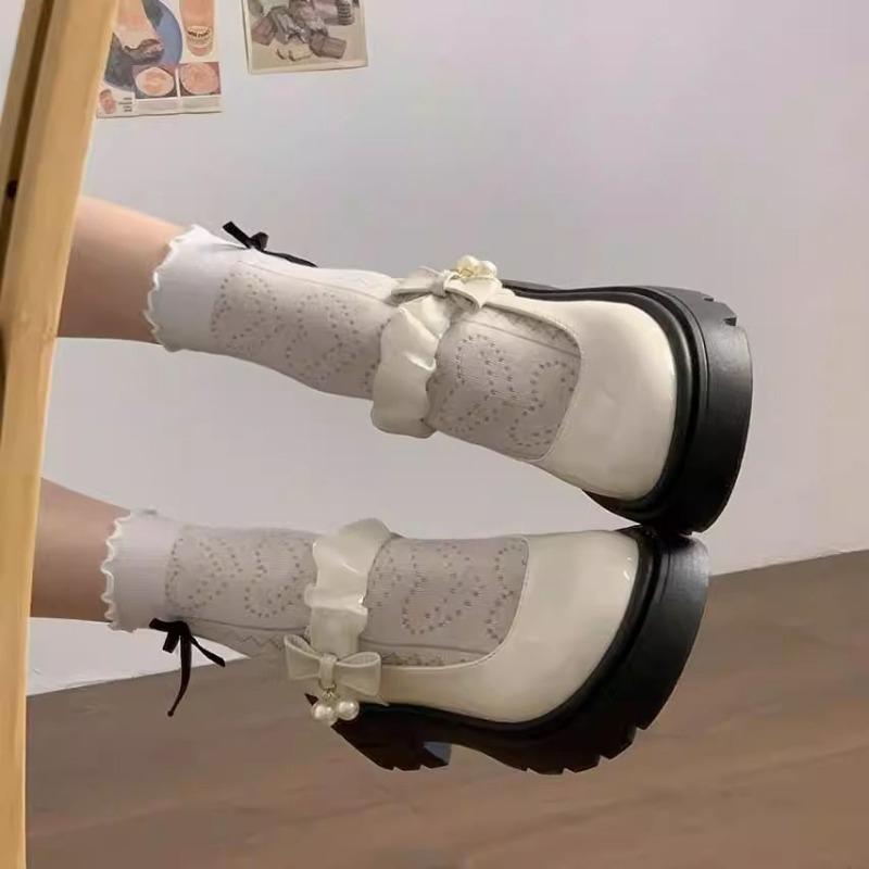 Platform Mary Janes Shoes Women's Versatile Student Retro Lolita Shoes Japanese JK Uniform Footwear Clunky Thick Single Shoes
