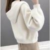 Women's Trendy Faux Mink Long Sleeve Knit Cardigan, Korean Style - Versatile & Fairy-Inspired for Autumn & Winter