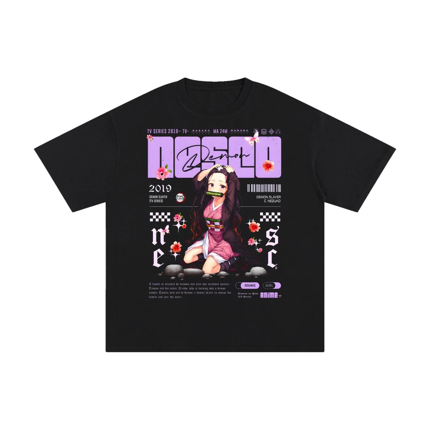 Demon Slayer C.Nezuko T-Shirt Manga Anime Demon Slayer Oficial Black Tee All. 140