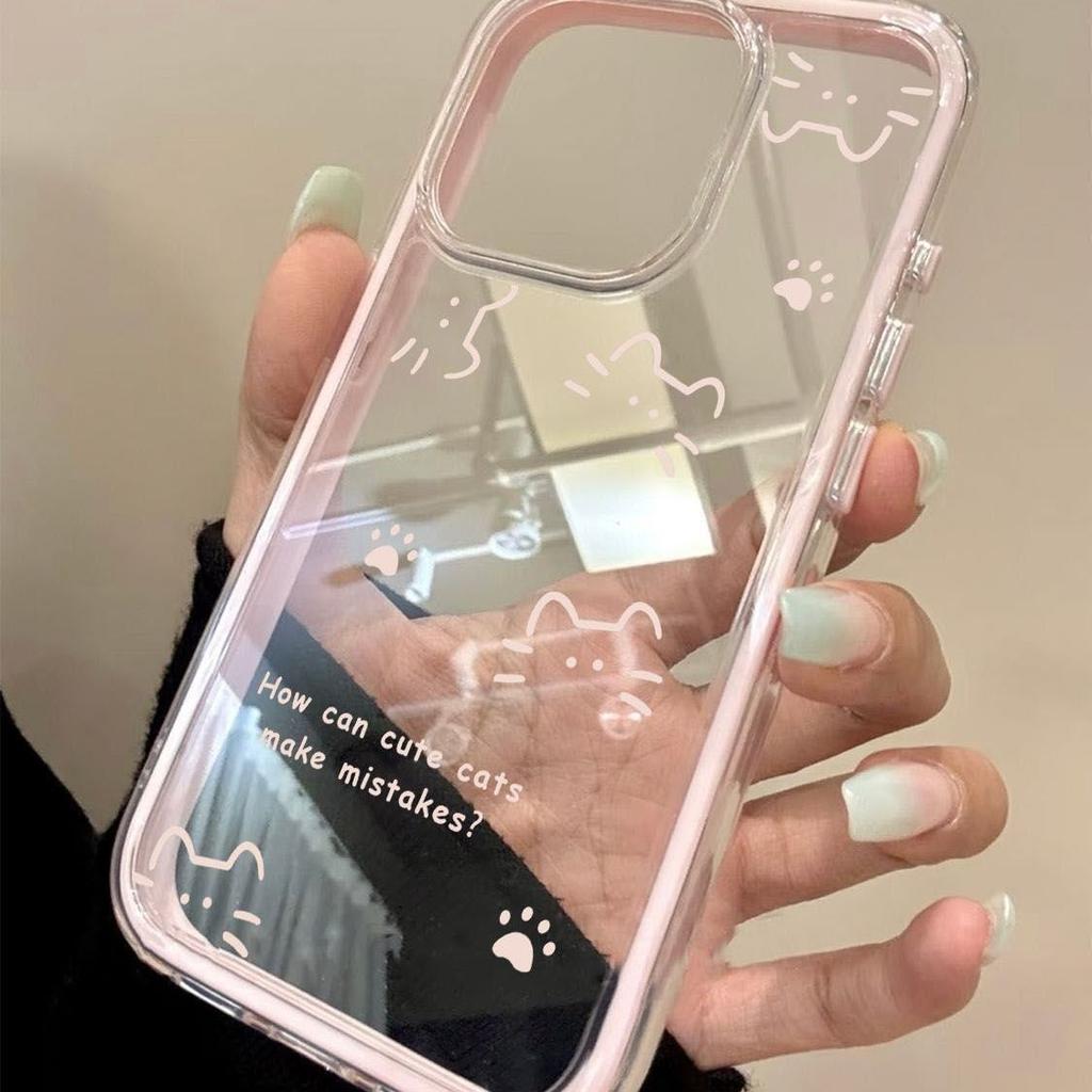 Cartoon Cat Phone Case for Apple iPhone 17 ProMax - Soft Silicone Transparent Shockproof Cute Full Cover Cases On iPhone 17/16/15/14/13/12/11/Plus