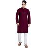 DIVISIVE Men's Sequince Embroidered Cotton Blend Only Slim Fit Kurta (DKRT14_M_Burgundy)