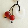 Glazed Shoes & Clothing Pendant: Imitation Jade Bodhi Phone Charm with Personalized Chain & Shell Lanyard