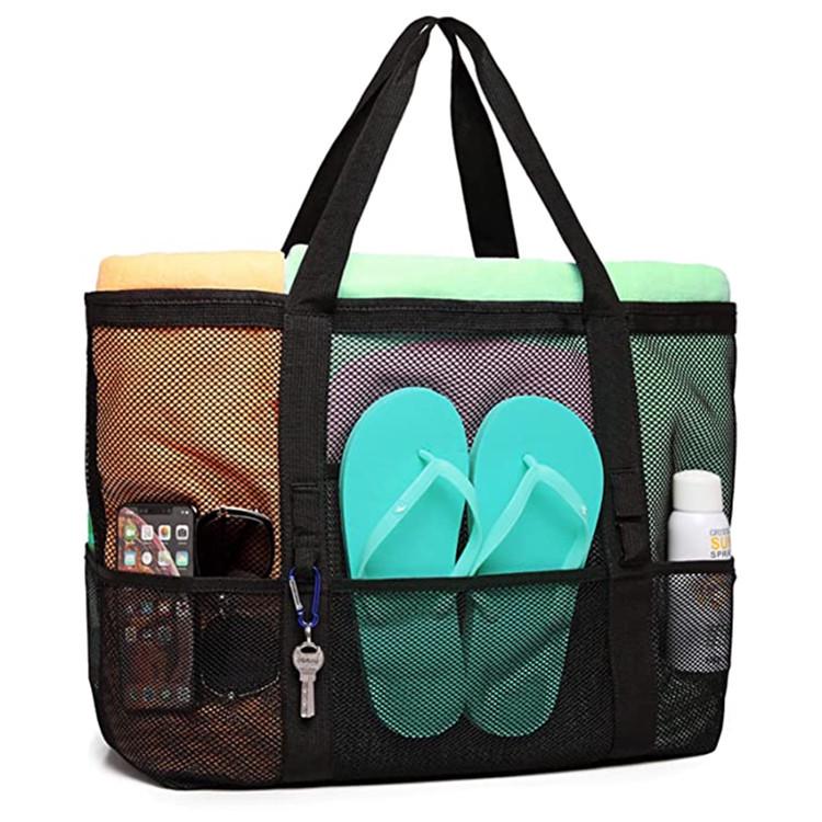 Large Capacity Mesh Beach Tote Bag - Toy Storage & Travel Shoulder Bag