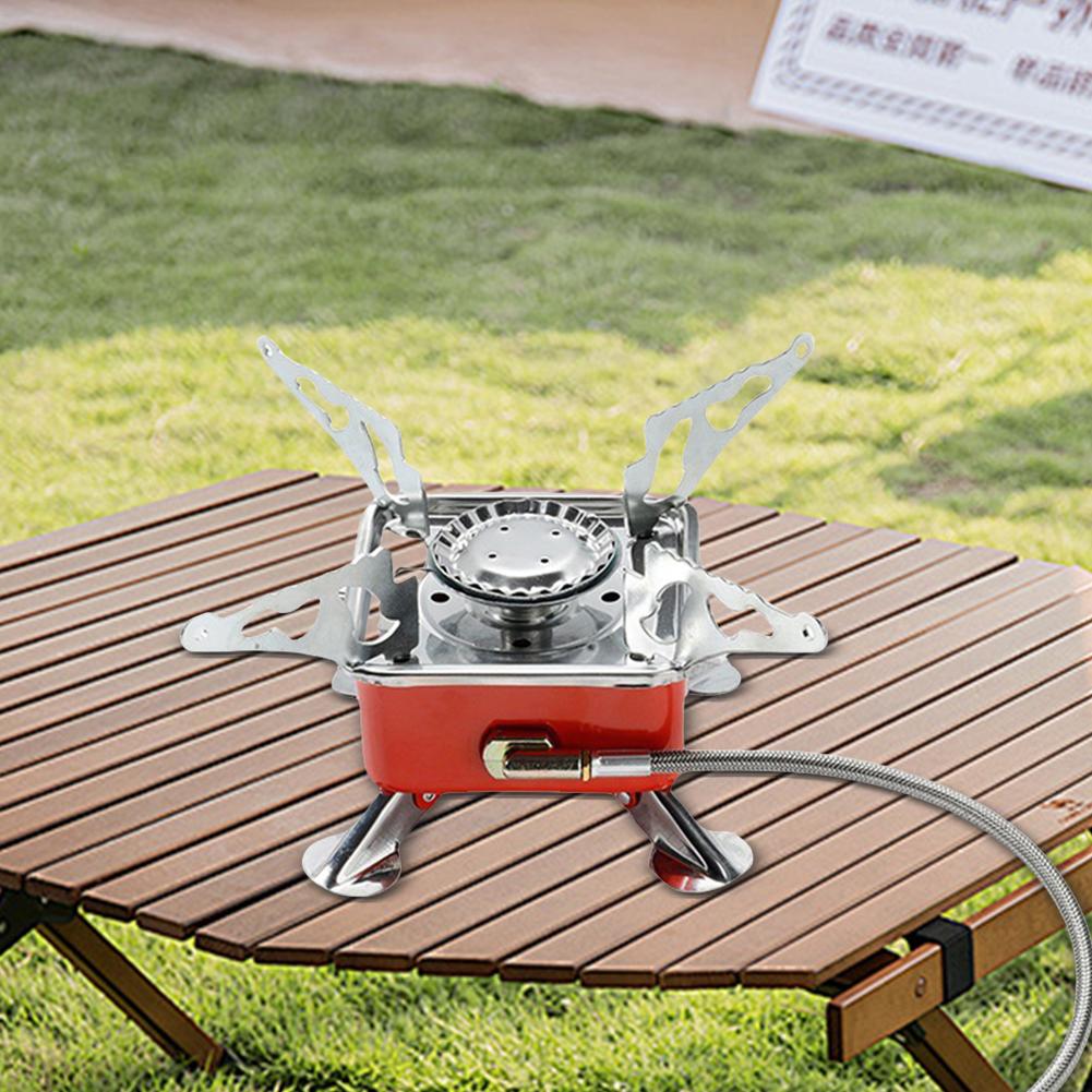 Mini Portable Burner Ultralight Foldable Camp Stove Outdoor Gas Tank Stove for Outdoor Camping Hiking Cooking