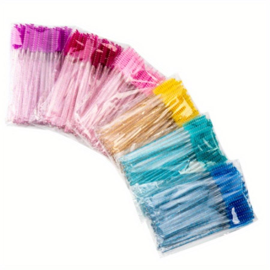 50 PCS/pack Colored Disposable Mascara Brush Grafted with Crystal Mascara Wand Colored Spiral Solid Mascara Brush