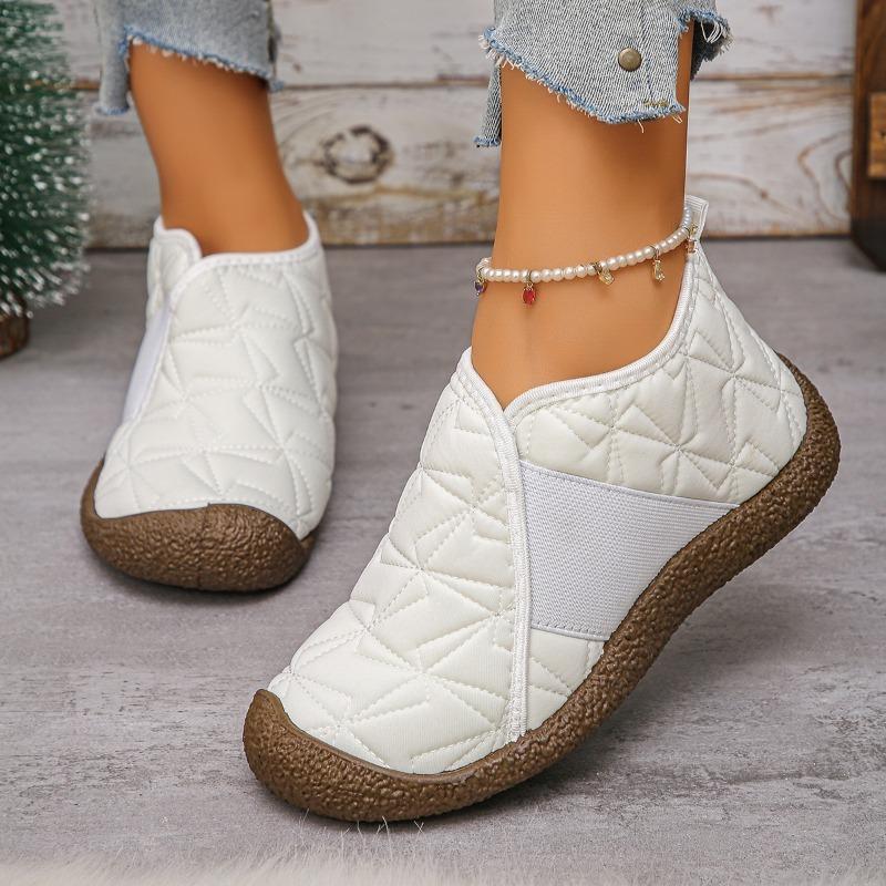 Winter High-Top Cotton Shoes Soft Bottom Anti-Slip Fleece-Lined Thickened Lightweight Slip-On Casual Warm Cotton Shoes