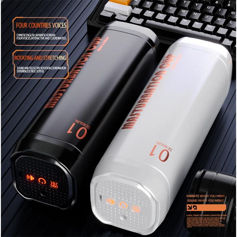 Male Masturbation Cup Telescopic Rotation Heating Female Voice Blowjob Sex Machines Toy Adult Goods for Men Vagina Masturbation