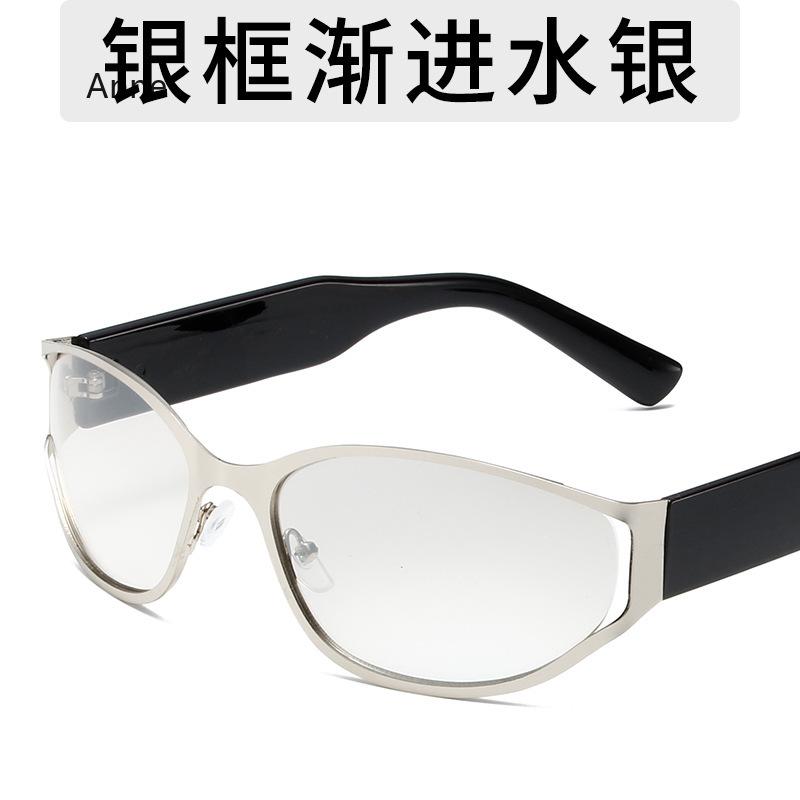 

New Y2K Vintage Luxury Designer Curved Square Sunglasses Women For Men Sun Glasses Punk Popular Metal Cycling Sport Goggle
