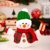 Christmas Plush Snowman Doll Tabletop Decoration Lighted Small Snowman Ornament for Winter Home Kitchen Mantel