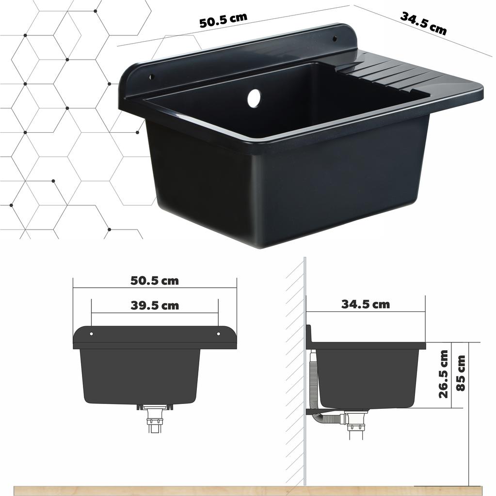 KADAX Spülbecken Gospo, schwarz