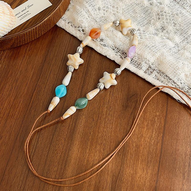 Lanț de Talie Boem Țesut Manual Colorat cu Flori, Scoici și Mărgele, Retro, Accesorii pentru Rochii de Damă, Decor pentru Curea