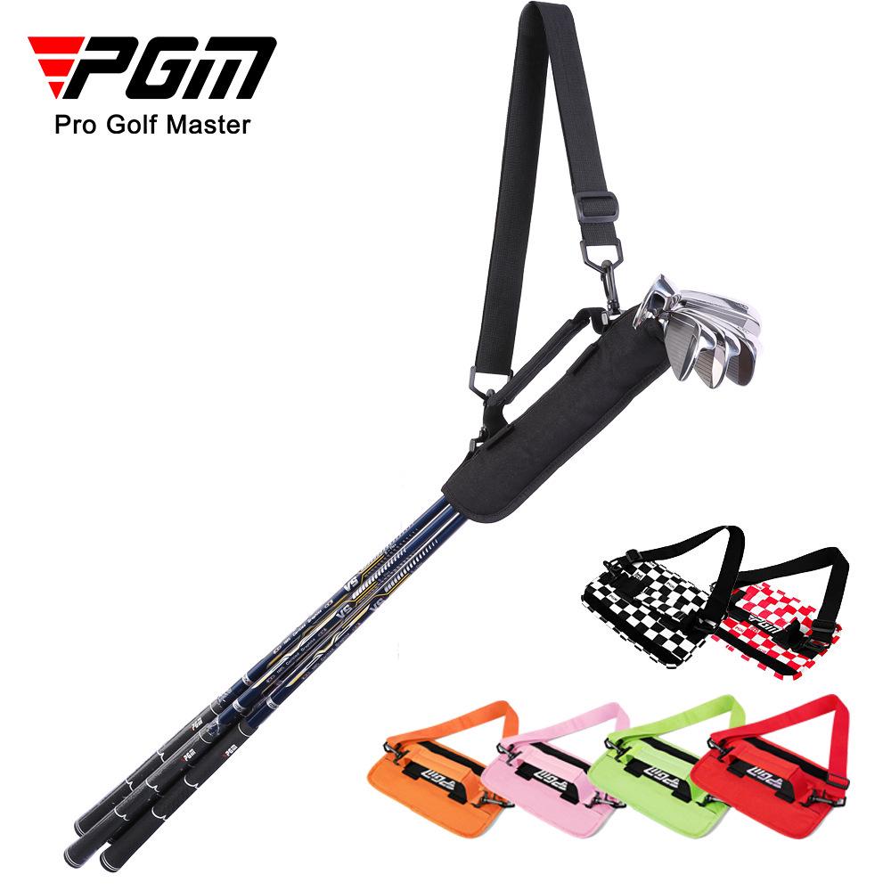 PGM Men's Portable Mini Golf Bag, Holds 5 Clubs, Simple Gun-Style Small Ball Tube
