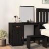 820091 vidaXL Dressing Table Black 95x50x134 Cm Solid Pine Wood