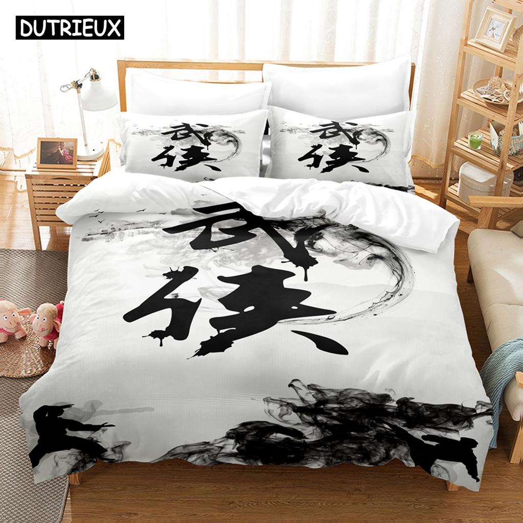 3D Chinese Kung Fu Bedding Sets Duvet Cover Set With Pillowcase Twin Full Queen King Bedclothes Bed Linen