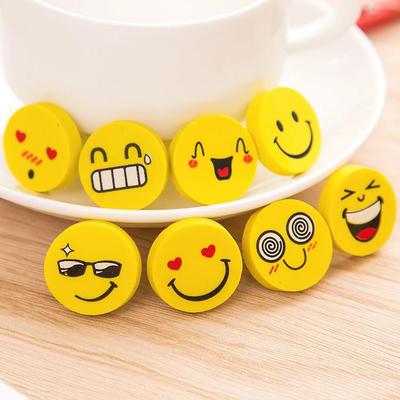 Smiley Cartoon Eraser Set for Kids - Round Erasers for Kindergarten or Gift