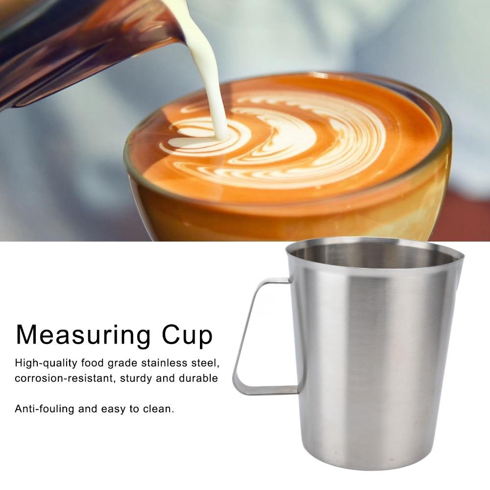 Large Mouth Milk Frothing Pitcher 304 Stainless Steel Liquid Measuring Cup For Latte Art