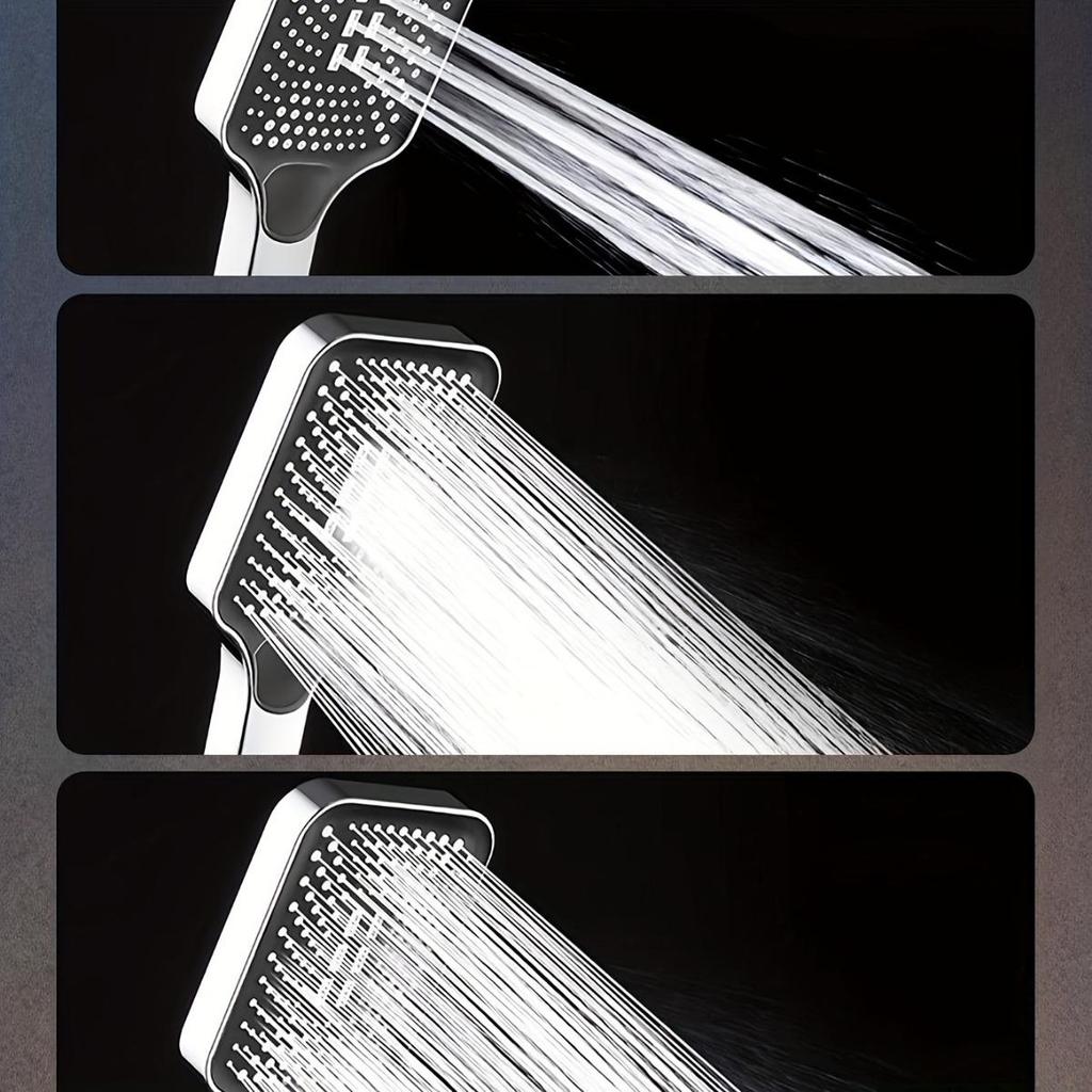 Super Pressurized Square Button Handheld Shower Head Water Pressure Boost