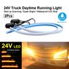 24V Truck Daytime Running Lights LED Turn Signal Light Flowing Yellow Light Start Dynamic Scan DRL Waterproof Truck Headlight