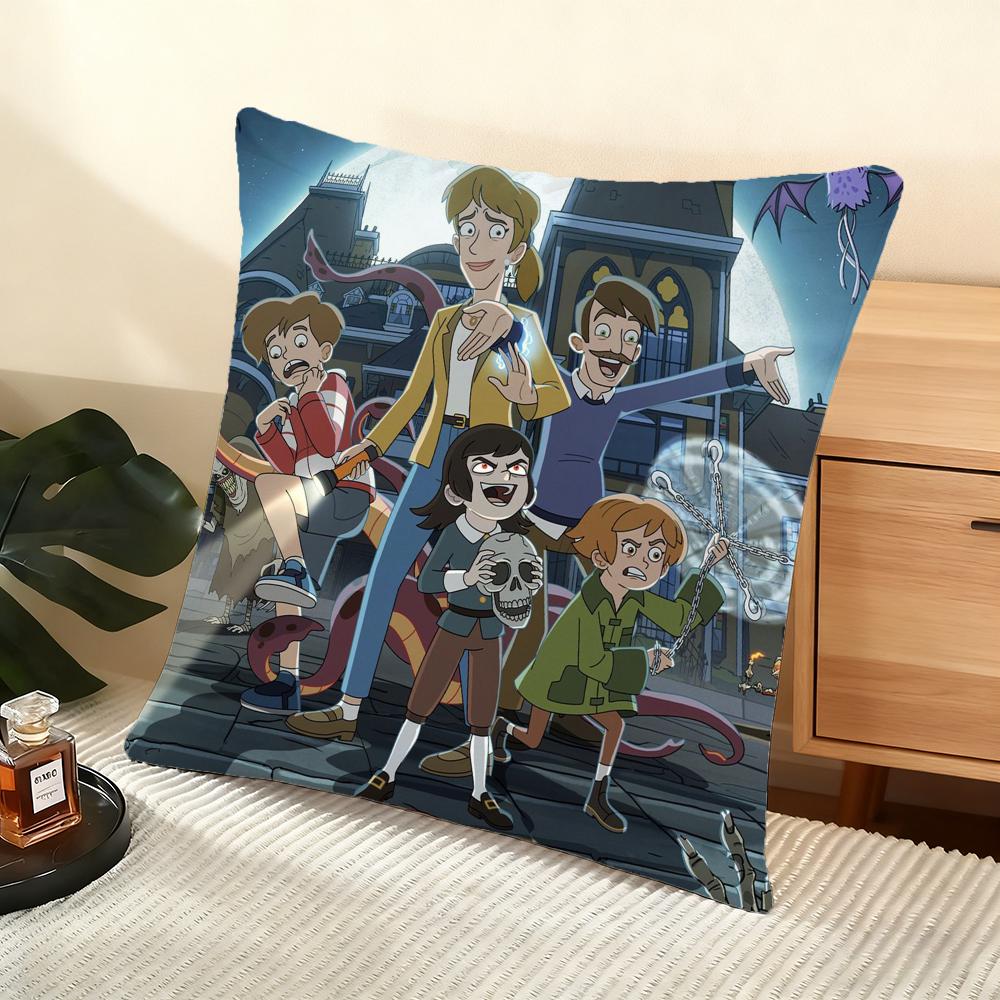 Cushion Cover Silky Short Plush Home Sofa Cushion Cover - Invisible Zipper Home Decoration Haunted-S Hotel
