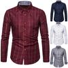 Men's Plaid Print Long Sleeve Button Up Shirts Slim Fit Casual Business Formal Dress Shirt Business Work Shirt for Men Breathable Soft Shirts