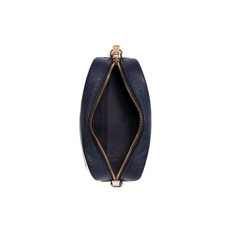 New COACH Dempsey Fabric With Leather Camera Bag, Shoulder Bag, Crossbody Bag Trumpets Women's Denim Blue C2822-IMDEI
