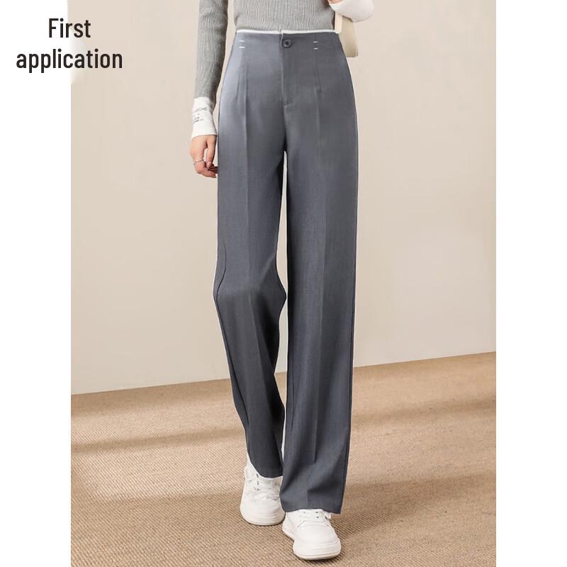 Pantalon d'affaires décontracté taille haute jambe droite pour femme