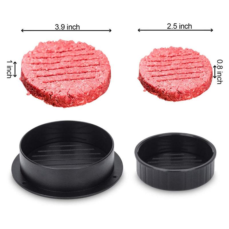 Burgerpresse Patty-Former Ringe Formen Set Antihaft-Hamburgerform mit 100 Stück Wachs-Patty-Papierbögen für Grillplatte Barbecue