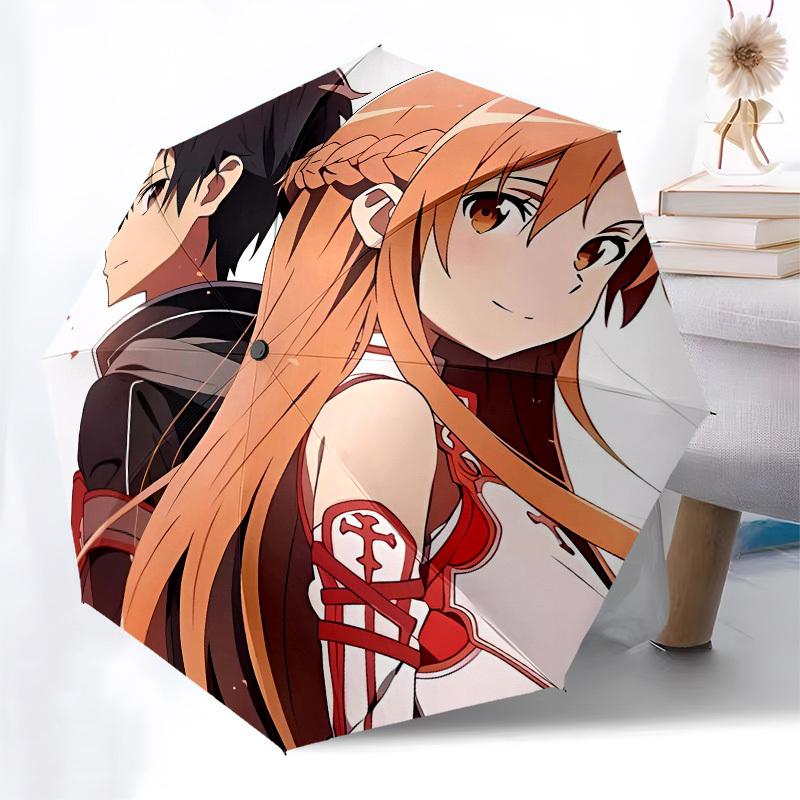Sword Art Online Asuna- Automatic Opening and Closing, 8-rib Structure Portable Umbrella, Suitable for Men and Women in All Seasons - Perfec
