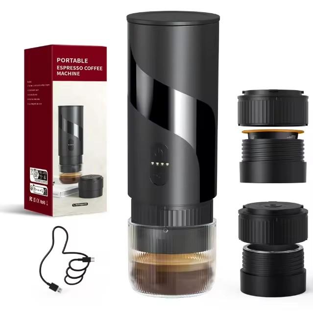 

Zai Xiao Portable capsule coffee machine, 2 in 1, mini portable design, easy to carry around long-lasting battery life can extra чёрный