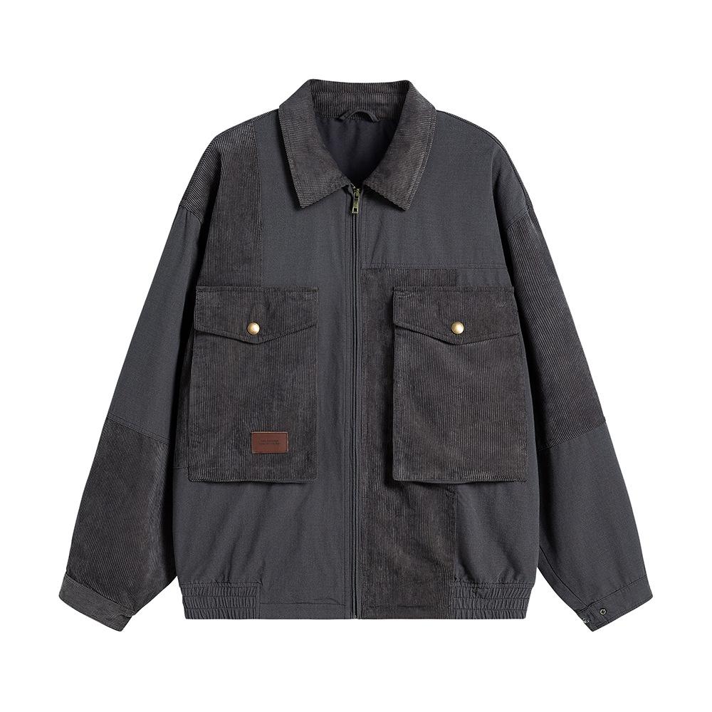 

Spring and Autumn Men s Japanese Work Style Thin Jacket Contrasting Color Design Outdoor Casual Personality Versatile XXXXL