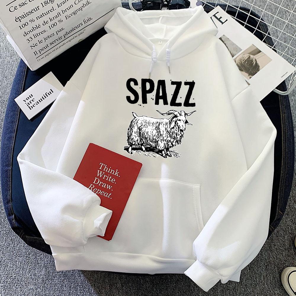 Hip Hop Rock Band SPAZZ Hoodies Winter Fleece Clothes for Women Sudaderas Para Mujer Graphic Pullovers Casual Unisex Sweatshirts