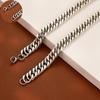 Herren Titanstahl Doppelschicht Cuban Link Kette Halskette - High-End Stil, Langlebig, Attraktives Design.
