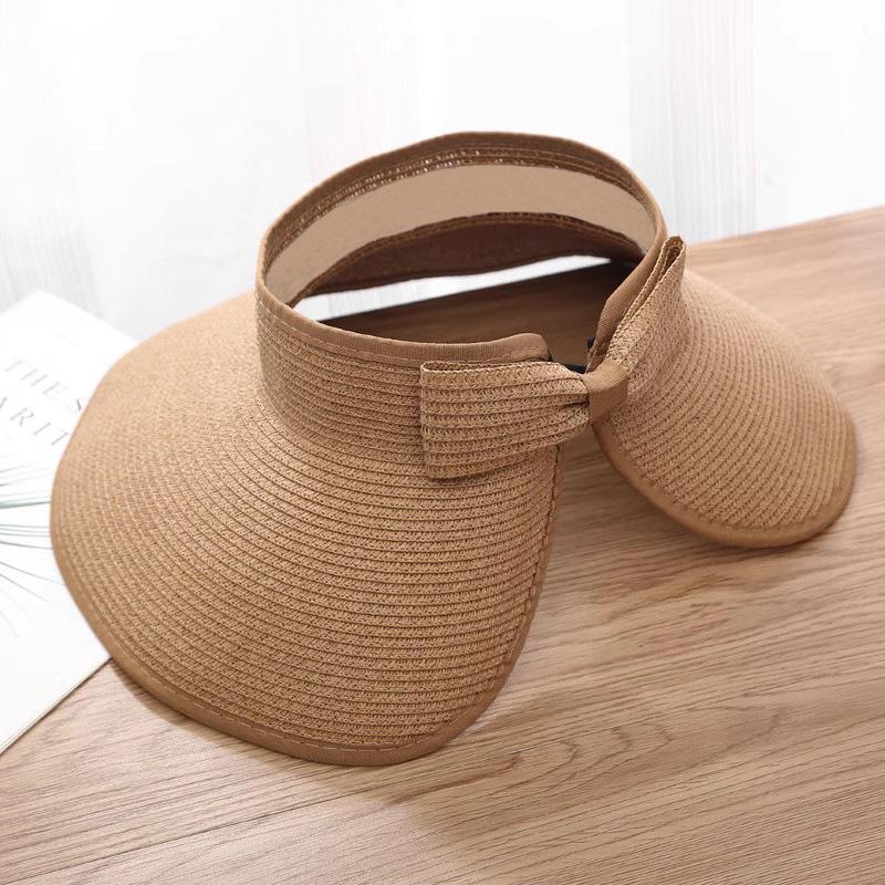 

Летняя соломенная шляпа для женщин, складная, с широкими полями и бантом, козырьки, дорожная шляпа от солнца, женская пляжная кепка с защитой от ультрафиолета M (56-58cm) adjustable