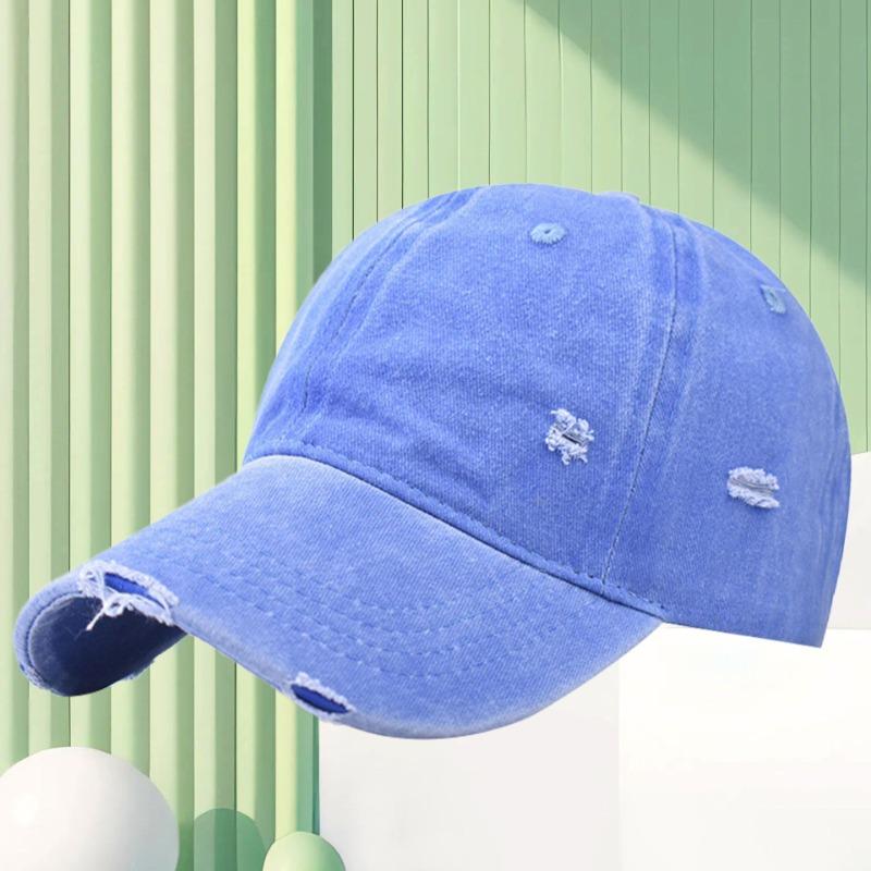 Washed and old baseball caps can be worn in all seasons, men's fashion ripped rough edge cap print hat