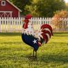 Metal Rooster Statues Waterproof Chicken Sculpture Metal Garden Deco Outdoor Yard Ornament