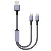 Professional Factory 100W Fast Charger Cable 0.5/1.2/2/3 Meters 2-in-1 Type-C/USB Data Transfer for iPhone Smartphone Laptop
