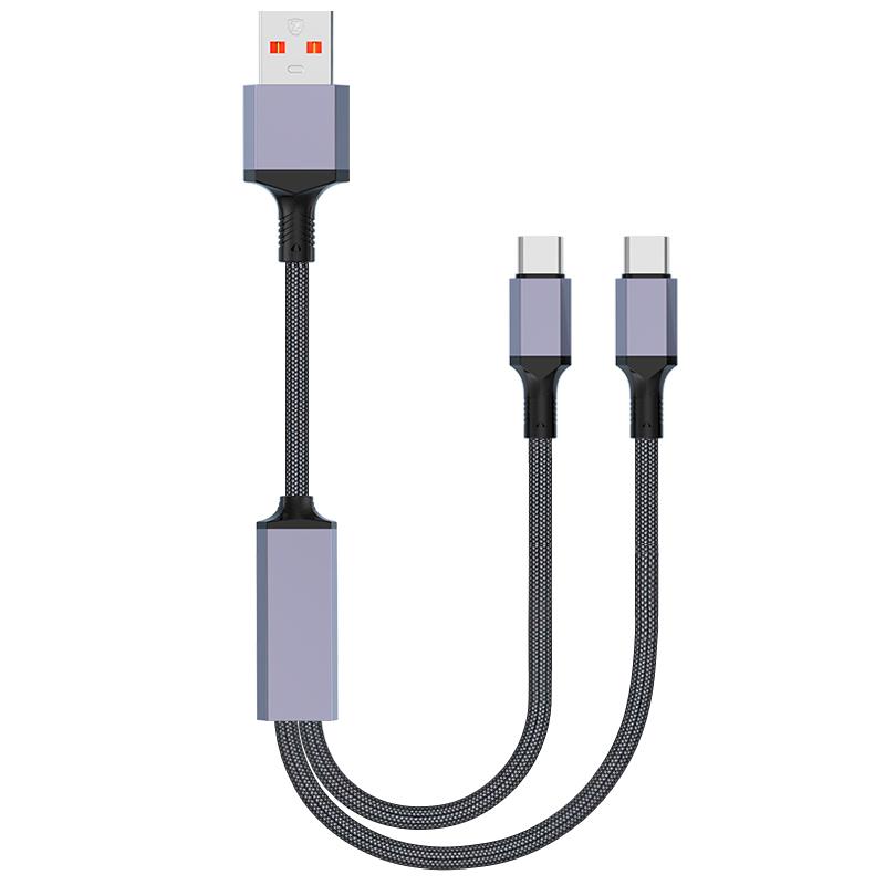 Professional Factory 100W Fast Charger Cable 0.5/1.2/2/3 Meters 2-in-1 Type-C/USB Data Transfer for iPhone Smartphone Laptop