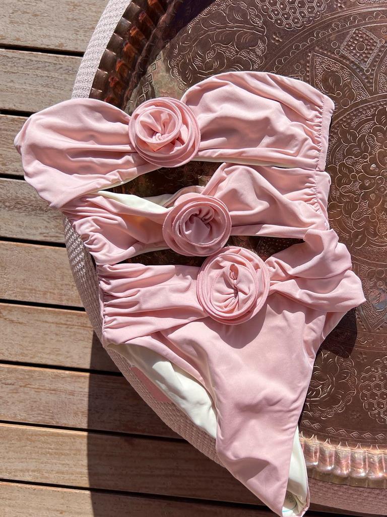 Sexy Women One Piece Swimsuit Female Swimwear High Waist Swimming Suit Bandeau Monokini Hollow Out Beachwear Bathing Suit