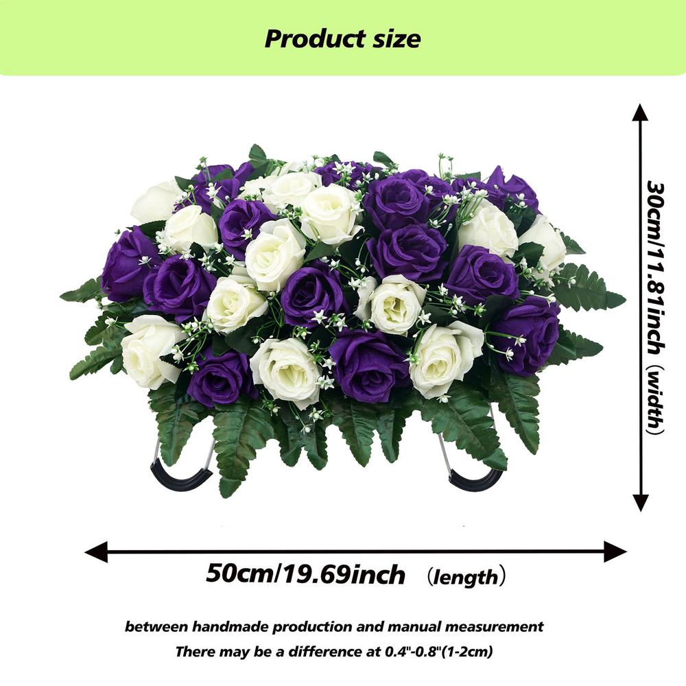 Grave Saddle Flowers Silk Rose Memorial