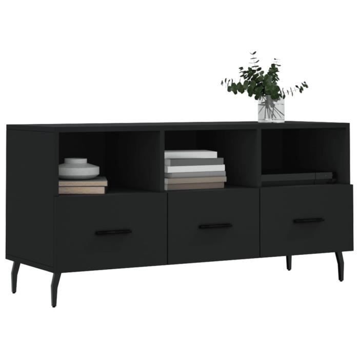 VidaXL Meuble TV noir 102x36x50 cm bois d'ingénierie 829053