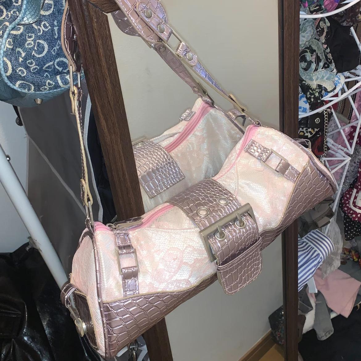 

Fashion Women S Bag Women S Printed Shoulder Crossbody Bag Lace Bag With Leather Underarm Bag светло-фиолетовый