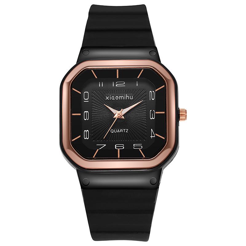 

Korean Style Women s Minimalist Square Quartz Watch чорний