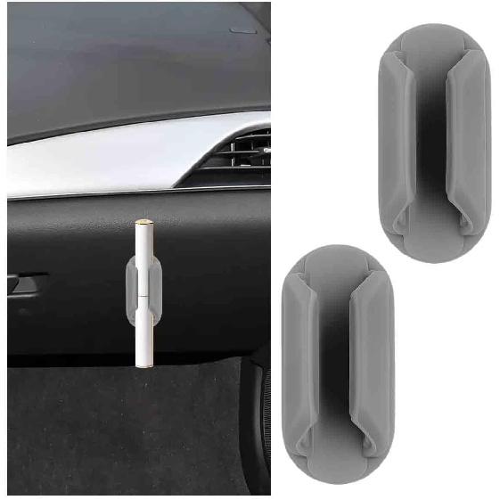 2PCS Car Lip Balm Holder, Heat-Resistant Silicone Lipstick Organizer, Self-Adhesive Vehicle Lip Gloss Storage, Compact Aesthetic Auto Interior