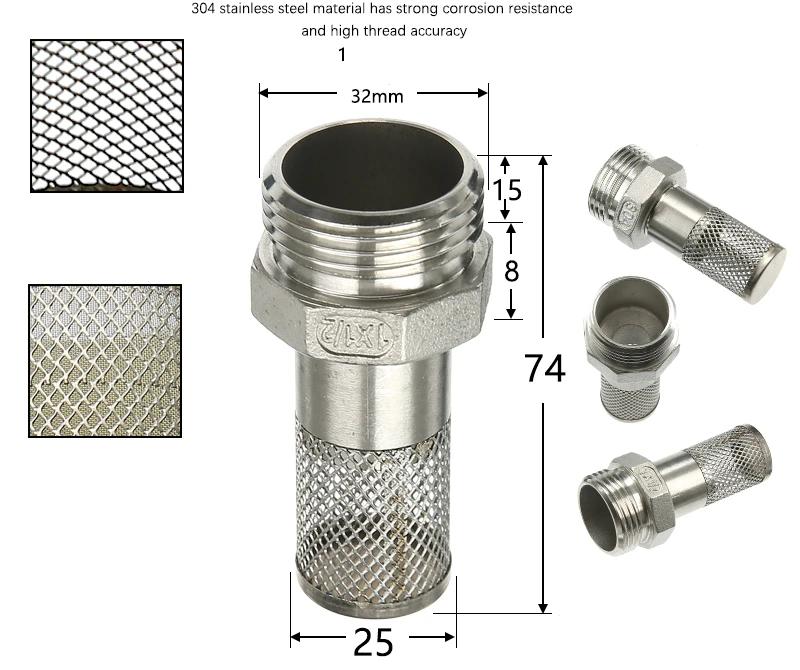 304 Stainless Steel Female Thread Filter Mesh Filter Circular Filter Head